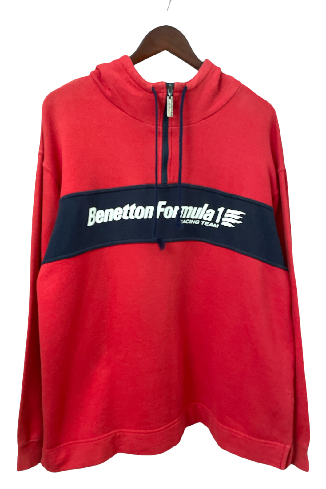 Benetton F1 Half-Zip Hooded Sweatshirt - Large